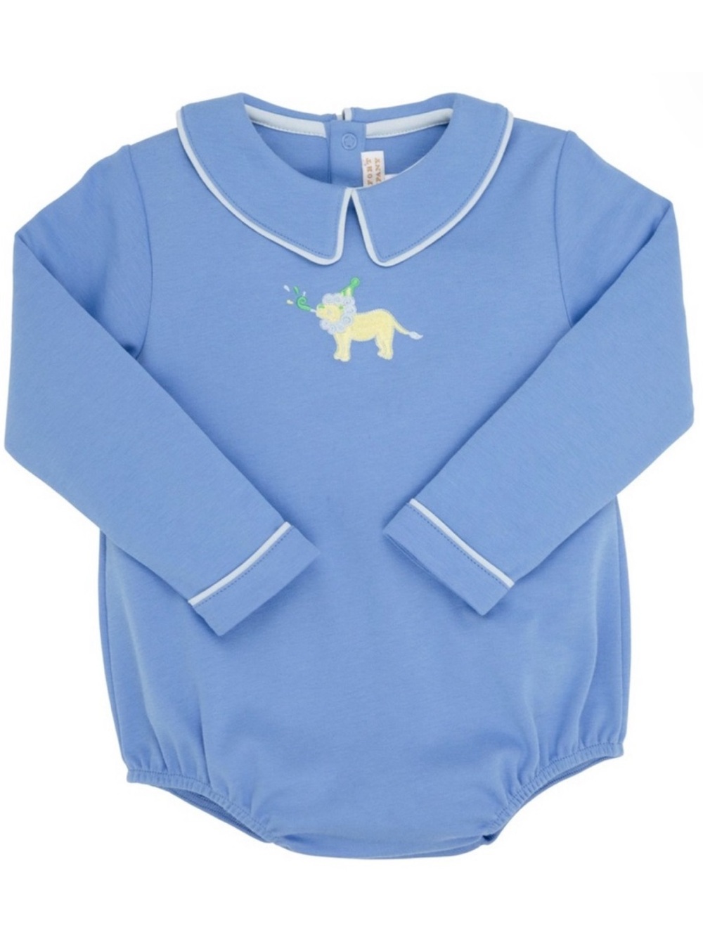 Beaufort Bonnet Company Birthday Collared Blue Lion Applique Onesie for Kids